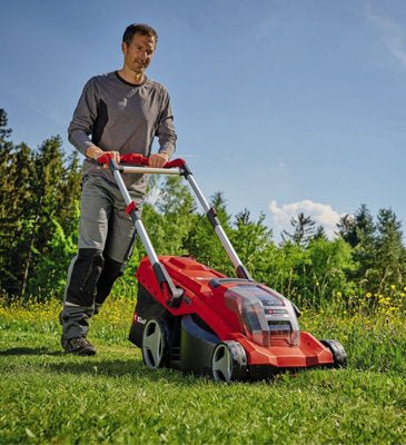 Einhell 42cm Cordless Lawnmower 36V Rotary With 2x 5.2Ah Batteries And Charger Power X-Change 50L Grass Box - RASARRO 36/42