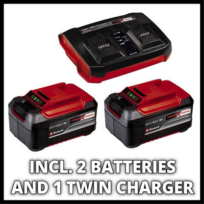 Einhell 42cm Cordless Lawnmower 36V Rotary With 2x 5.2Ah Batteries And Charger Power X-Change 50L Grass Box - RASARRO 36/42