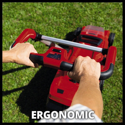 Einhell 42cm Cordless Lawnmower 36V Rotary With 2x 5.2Ah Batteries And Charger Power X-Change 50L Grass Box - RASARRO 36/42